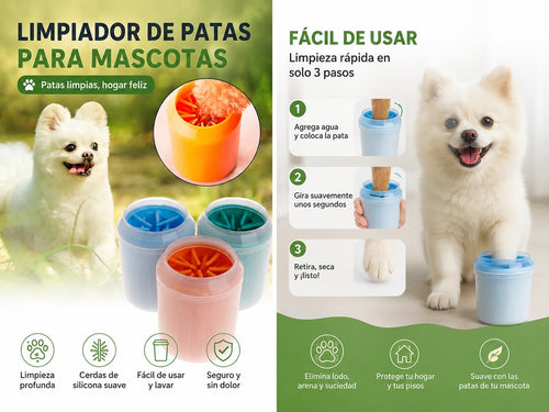 PoffyClean™ Limpiador de Patas para Perros y Gatos | Limpieza en Segundos